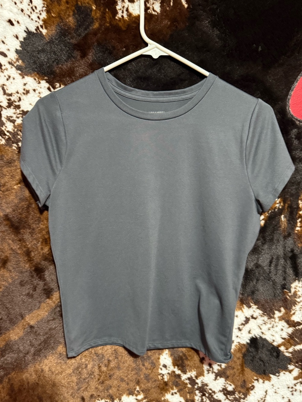 Hollister Short Sleeve Cropped Tee Charcoal Gray